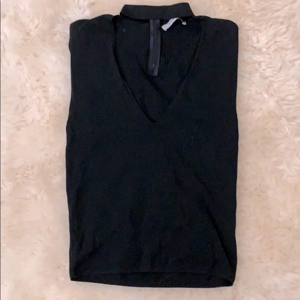 Zara Knit Choker Deep V Neck Tank Top